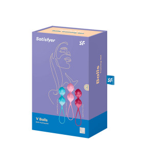 Набір вагінальних кульок Satisfyer V Balls різнокольоровий, 3 шт - No Taboo