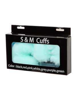 Металлические наручники с мягким мехом S&M CuffS, мятный NO TABOO - No Taboo