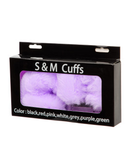 Металлические наручники с мягким мехом S&M CuffS, фиолетовые NO TABOO - No Taboo