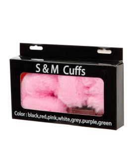 Металеві наручники з м'яким хутром S&M CuffS, яскраво-рожеві NO TABOO - No Taboo