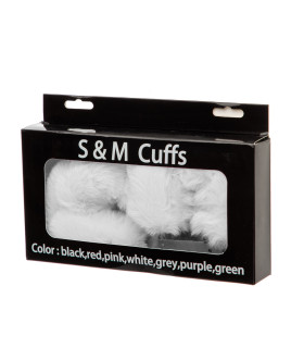 Металлические наручники S&M CuffS с мягким мехом, серые NO TABOO - No Taboo