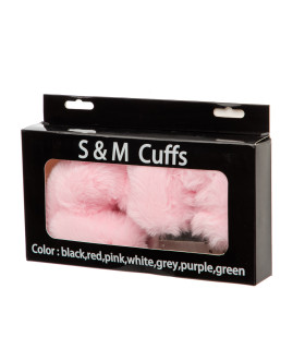 Металлические наручники с мягким мехом S&M CuffS красные NO TABOO - No Taboo