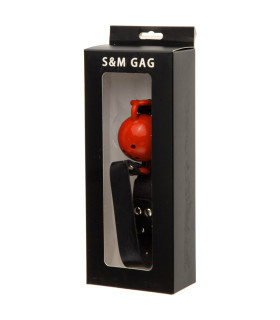 Кляп кулька червоний латекс, ремінь чорний - No Taboo