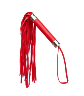 Плетка (флоггер) красная, кожзаменитель, легкая - No Taboo