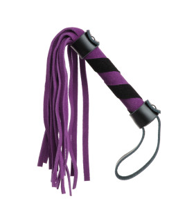 Плетка (флоггер), мини, фиолетово-черная, замш 27,5 см - No Taboo