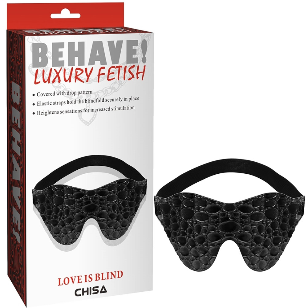 Маска на глаза кожзам Chisa Behave, со змеиным тиснением, черная (41610), zoom