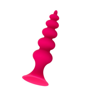 Анальная пробка рельефная, розовая, силикон, 11.5 см - No Taboo