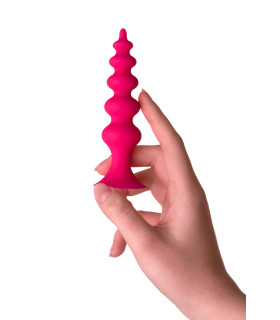 Анальная пробка рельефная, розовая, силикон, 11.5 см - No Taboo