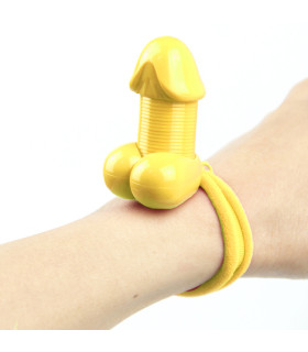 Резинка для волос с члеником, желтая - No Taboo