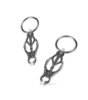 Зажимы для сосков клеверы (кабалы) с кольцами, металл - No Taboo