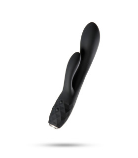Вібратор-кролик, з підігрівом, чорний, 19.5 х 3.7 см - No Taboo