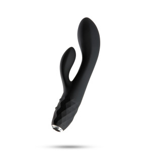 Вібратор-кролик, з підігрівом, чорний, 19.5 х 3.7 см - No Taboo