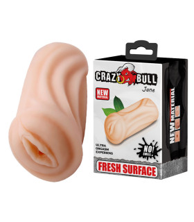 Мастурбатор-вагіна Crazy Bull Jane, з кібершкіри, бежевий, 13.5 х 6 см - No Taboo