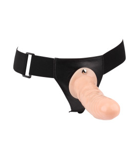 Страпон-фаллопротез на ременях, бежевий, 19 см х 4.6 см - No Taboo
