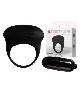 Эрекционное виброкольцо Pretty Love Bertram, силиконовое, черное - No Taboo
