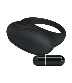 Эрекционное виброкольцо Pretty Love Bertram, силиконовое, черное - No Taboo