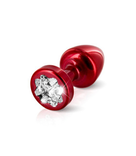 Анальная пробка S Diogol, с кристаллом Сваровски в форме клевера, металл, 5.6 х 2.5 см - No Taboo