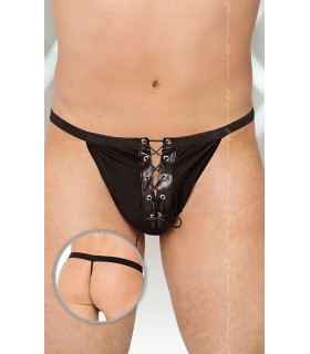 Стрінги чоловічі зі шнурівкою Soft Line, чорні, розмір S/L - No Taboo