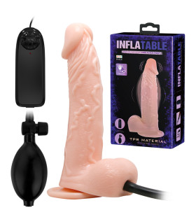 Вибратор реалистичный с накачкой Inflatable Vibrator, 19 см - No Taboo