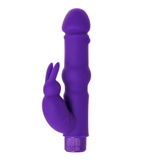Вібратор-кролик, на батарейках, силікон, фіолетовий, 18 см - No Taboo