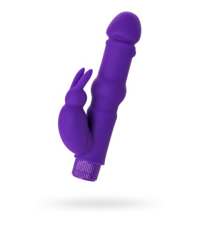 Вібратор-кролик, на батарейках, силікон, фіолетовий, 18 см - No Taboo