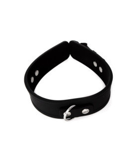 Нашийник силіконовий з металевою фурнітурою, чорний - No Taboo