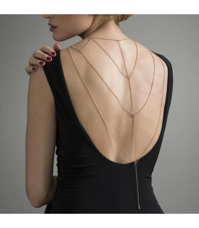 Украшение для спины Bijoux Indiscrets Magnifique Back and Cleavage Chain, золотистое - No Taboo