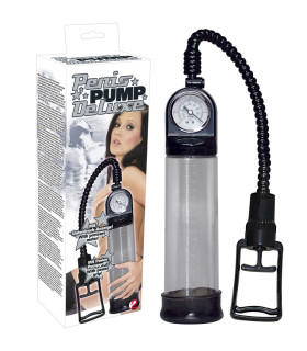 Вакуумная помпа с манометром Penis Pump Deluxe, пластик - No Taboo