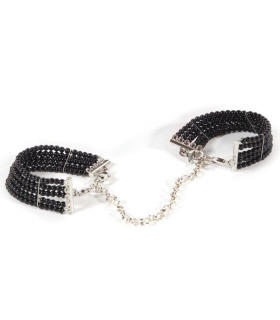 Браслеты-наручники Bijoux Indiscrets жемчужные, черные - No Taboo