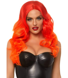 Парик ярко рыжий с эффектом омбре Leg Avenue Ombre, размер O/S, длина 60 см - No Taboo