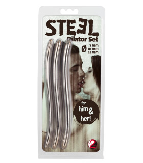 Набор уретральных катетеров из стали Steel Dilatoren Set, 3 шт - No Taboo