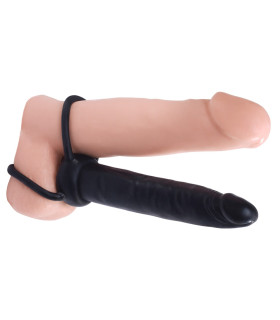 Насадка на пеніс Pipedream Fetish Fantasy Series для подвійного проникнення, чорна, 15.2 х 2.6 см - No Taboo