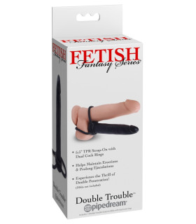 Насадка на пеніс Pipedream Fetish Fantasy Series для подвійного проникнення, чорна, 15.2 х 2.6 см - No Taboo