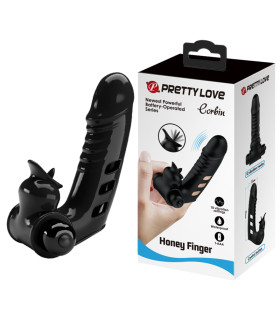 Вибронасадка на палец Pretty Love Corbin черный, 7 х 2,8 см - No Taboo