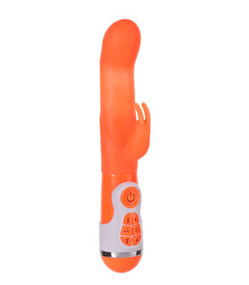 Вібратор-кролик з бусинами, що обертаються INSTYLE DUO VIBRATOR 5.5INCH, помаранчевий - No Taboo