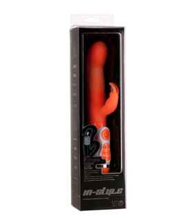 Вібратор-кролик з бусинами, що обертаються INSTYLE DUO VIBRATOR 5.5INCH, помаранчевий - No Taboo