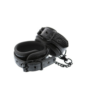 Поножи BLAZE LUXURY ANKLE CUFF CROCO, из замкожи, черные - No Taboo