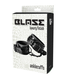 Поножи BLAZE LUXURY ANKLE CUFF CROCO, из замкожи, черные - No Taboo