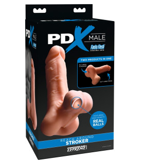 Мастурбатор-анус Pipedream PDX Male с фалоимитатором, бежевый, 24.1 х 5.5 см - No Taboo