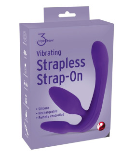 Страпон безременной с вибрацией на пульте управления Orion Triple Teaser, фиолетовый - No Taboo