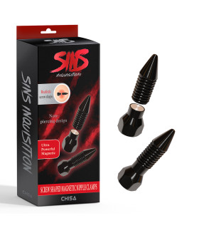 Зажимы для сосков магнитные в виде болтов Chisa Sins Iquisition, черные - No Taboo