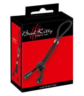 Ерекційне ласо Bad Kitty cock & ball loop, чорне - No Taboo