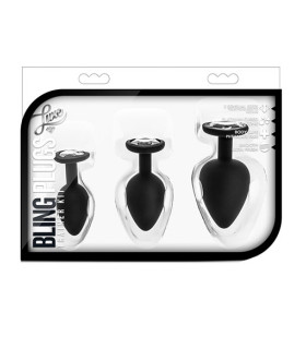 Анальная пробка, S, со стразой черная, 2.5 см х 7.6 см - No Taboo