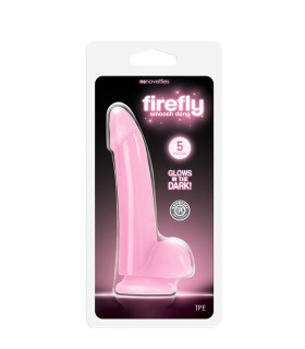 Фалоімітатор NS Novelties, що світиться на присосці FIREFLY SMOOTH GLOWING, рожевий - No Taboo