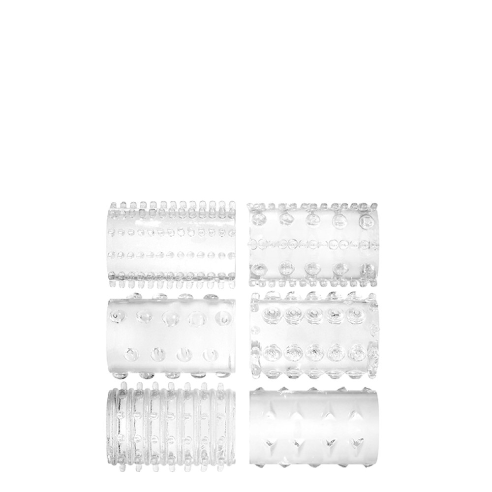 Набір насадок для пеніса A&E SUPER STRETCH TICKLER SLEEVES, 7 шт (204788), zoom