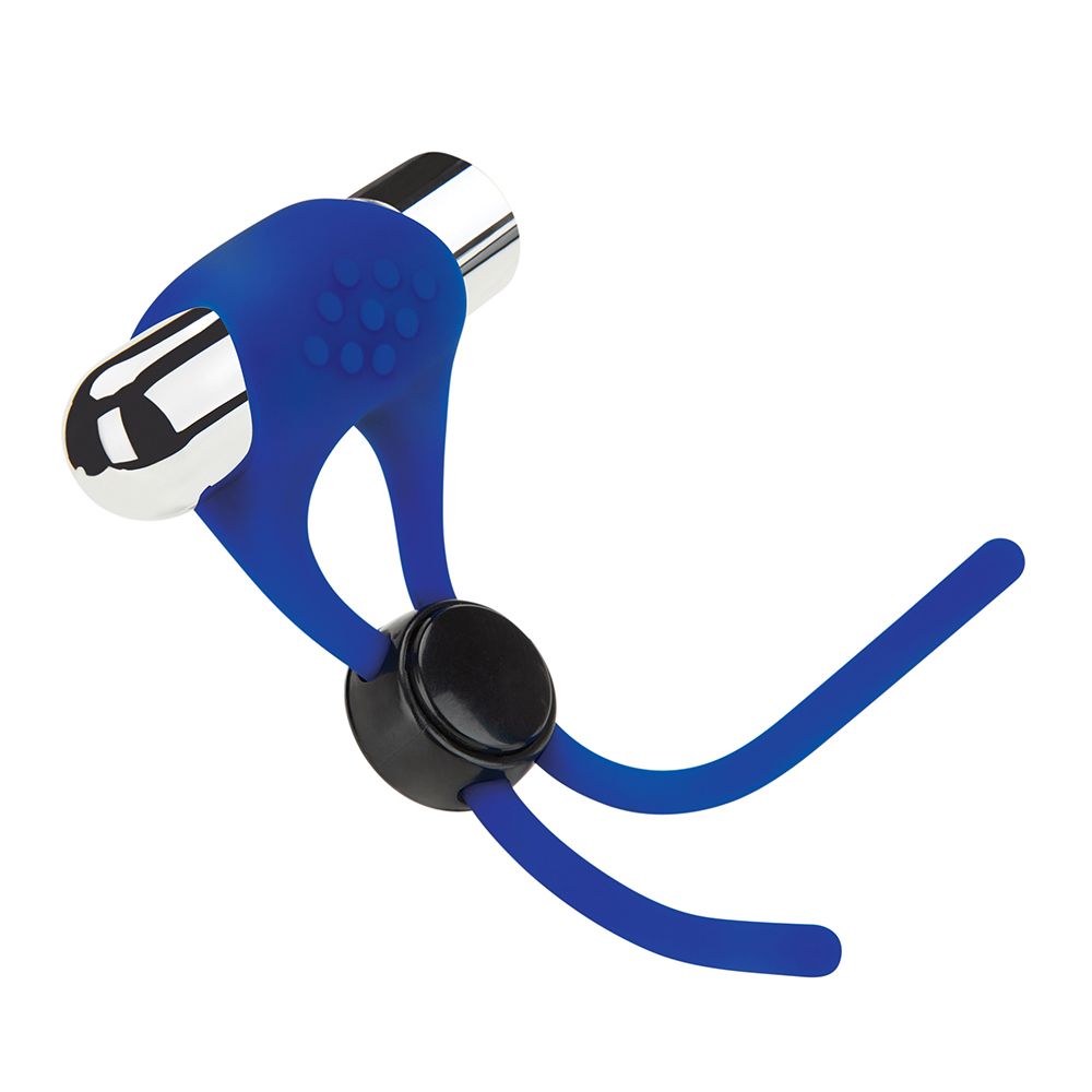 Ерекційне кільце з вібрацією Zolo Rechargeable Adjustable C-Ring, синє (204877), zoom