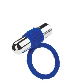 Ерекційне кільце з вібрацією Zolo Rechargeable Vibrating Cock Ring, синє - No Taboo