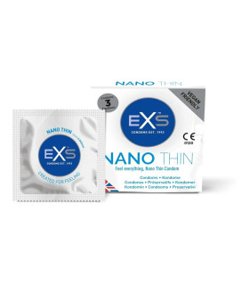 Презервативы EXS Nano Thin 3 шт в упаковке - No Taboo