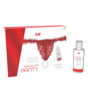 Набор из трусиков и лубриканта INTT BRAZILIAN PANTY RED - No Taboo