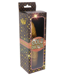 Вибратор реалистичный Gold Dicker, золотистый, 20.1 см х 4.2 см - No Taboo